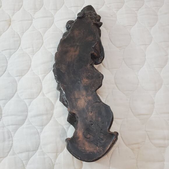 Vintage 92 Handmade Religious Virgin Mary Baby Jesus Wax Wall Sculpture Statue - Picture 11 of 15